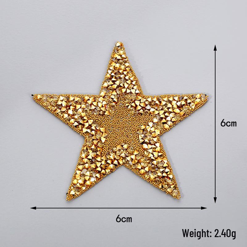 Zhaoshun Five-Pointed Star Hotfix Rhinestones Patterns - Adhesive Resin Rhinestones for Clothing Accessories and Fabric Patches
