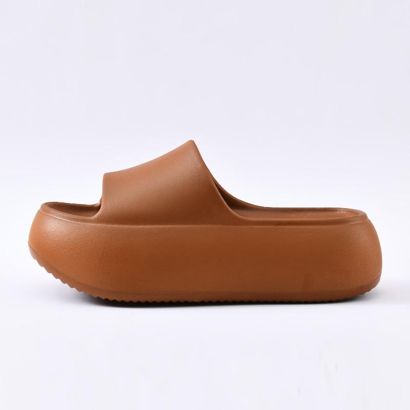 New New Height-increasing Women's Summer Platform Slippers Solid Color Outer Wear One-word Drag Seaside Beach Students