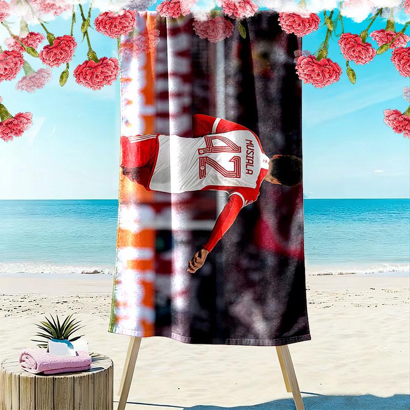 Jamal Musiala Print Strandtuch, Großes Weiches Schnelltrocknendes Handtuch für Strand Camping Schwimmen