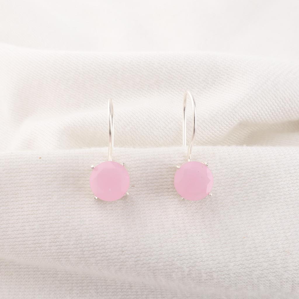 Rose Chalcedony Gemstone Jewelry, 925 Sterling Silver Earring Jewelry, Handmade Gorgeous Earring Gift For Women