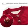 Single-breasted Mother Winter Sweater Coat Flower Print Cardigan Buttons Elastic Keep Women Warm Round Neck Plus Size Grandma Clothing