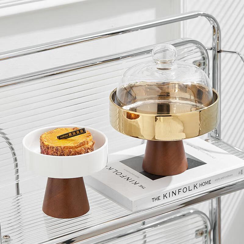 Nordic Ceramic High-Foot Serving Tray with Lid