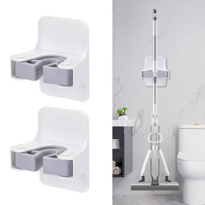 Mop And Design Organizer Mop Clip Hook Waterproof Self-Adhesive No-Punch Wall Mounted Broom Anti-skid Strong Load Bearing Bathroom