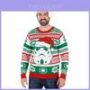 Unisex Weihnachtsmann Herbst Claus Aufdruck Weihnachtsbekleidung Rollkragenpullover Paarkleidung
