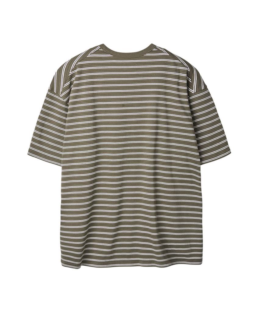 Leopeusaideu Multi Stripe Half Sleeve Mud