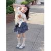 2026 New Girls' Korean-Style Plaid Skirt & Top Set - High-End, Stylish Children's Summer Outfit