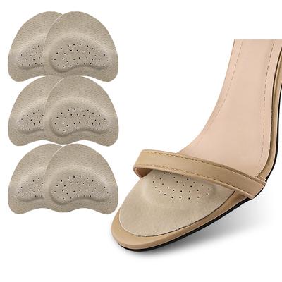 3 Pairs High Heel Leather Forefoot Pads, Self-Adhesive Sweat-Absorbing Anti-Slip Stickers for Summer Sandals, Invisible Non-Slip Pads