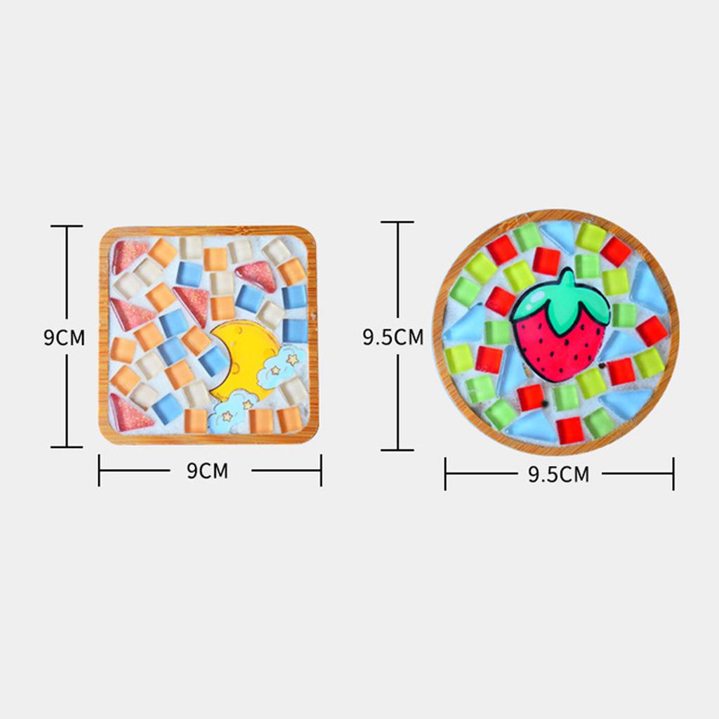 DIY Mixed Colors Children Mosaic  Succulent Pot Tray Mosaic Coaster for Drinking Cup Plant Coaster