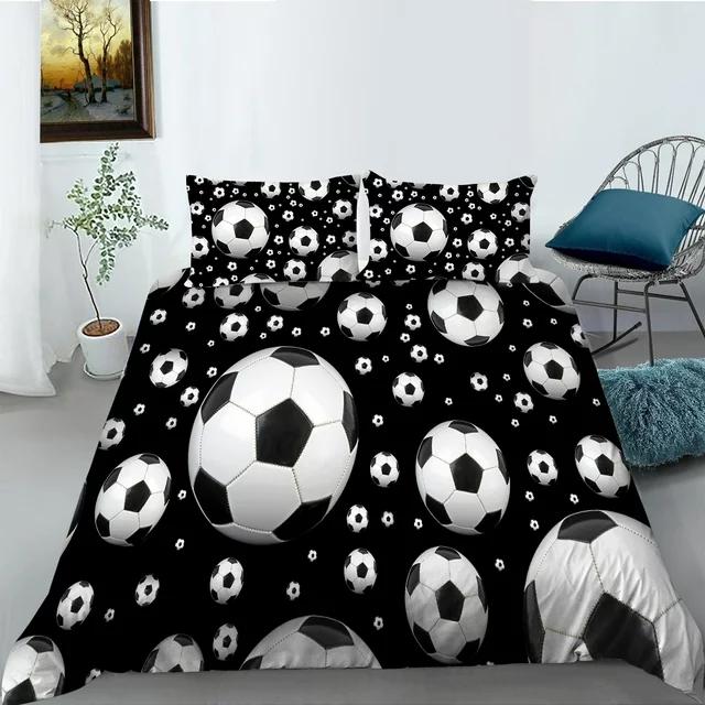 3D Football Bedding Set, Sports Down Duvet Cover, Pillowcase 2/3 Pieces, Boys and Teens, Athlete Room,soft Home Textile, World Cup Quilt Cover