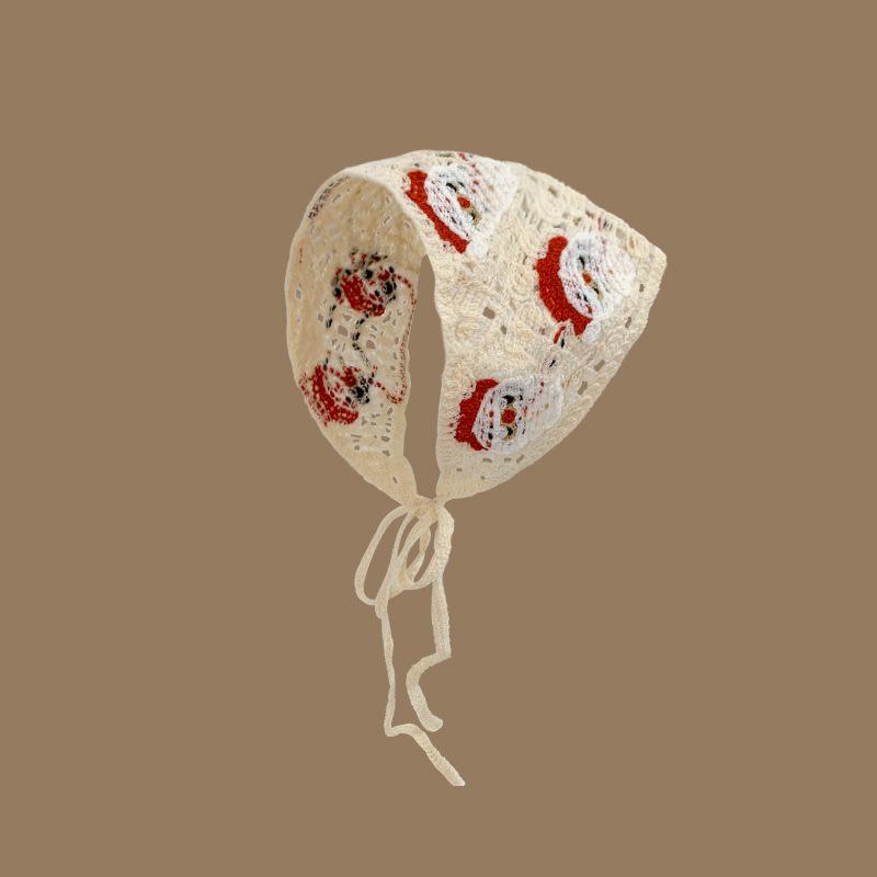 Headscarf Hat Pastoral Style Triangle Headband For Women Girls Handmade Crochet Headband Little Flower Headscarf