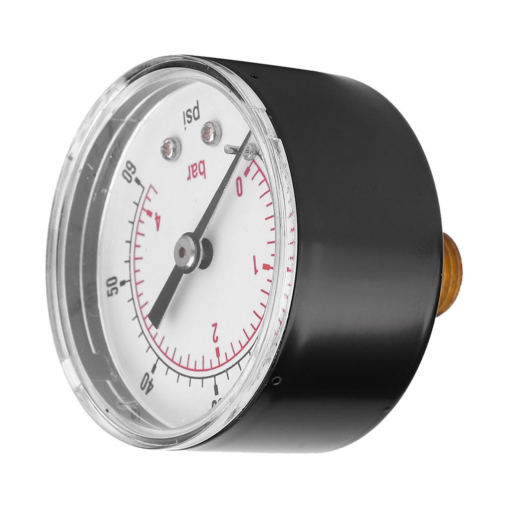 Pressure Gauge 50mm Dial 14 BSPT Back Connection for Air Water Oil Gas (060PSI 04Bar)