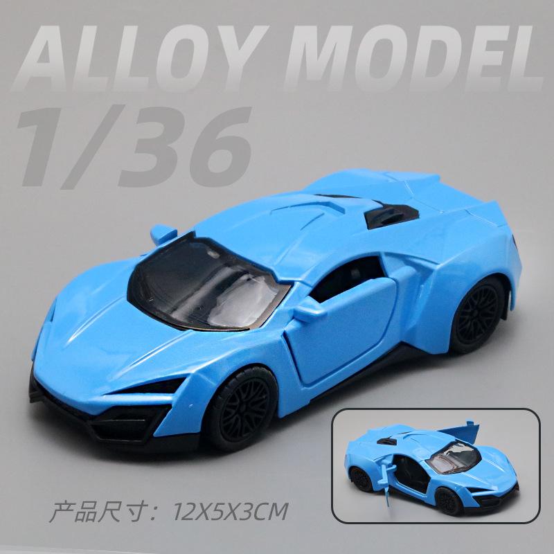 (Bagged) 1:36 Simulation Alloy Car Model Sports Car Model Open Door Pullback Boy Children's Toy Car Ornament Cross-border
