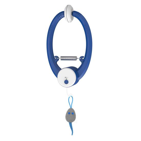 

Интерактивная игрушка для кошек Перезаряжаемая Подвесная Автоматическая Игрушка для Котенка с 2 Плюшевыми Мышками В помещении Дразнилка с Перьями Самостоятельная Игра Веревочные Игрушки темно-синий