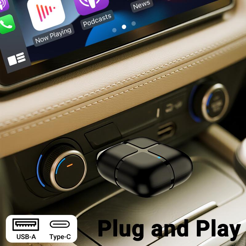 2in1 Mini Box Wireless CarPlay Android Auto Adapter Plug&Play WiFi Fast Connect Universal For Toyota NISSAN Kia VW SUBARU MAZDA