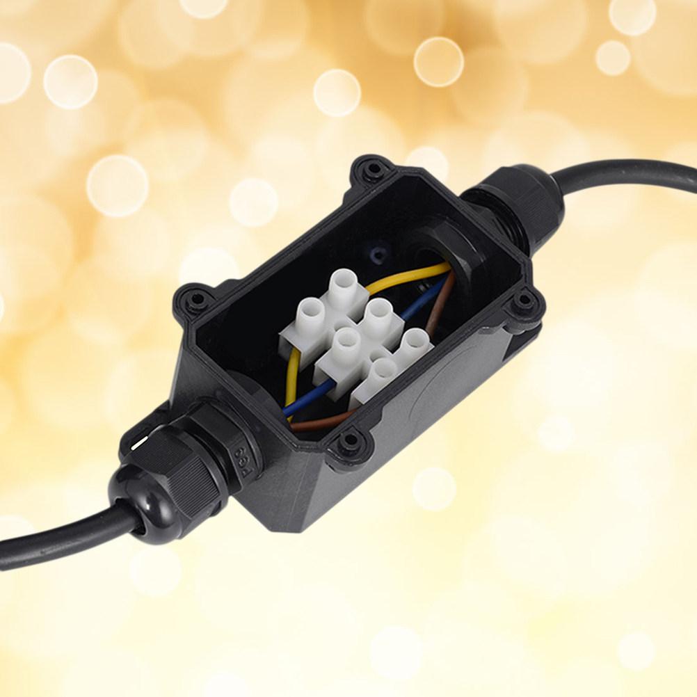 Pg9 2 Way Waterproof IP68 Electrical Junction Box Garden Light Cable Wire Connector Pc Material Anti Aging Sealed Insulation