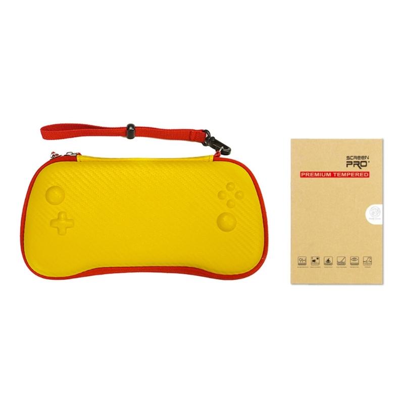 Large Capacity Storage Organizers Box & Clear Tempered Film for RG557 Gaming Console Pouch Carrying Bag Shockproof Case 1