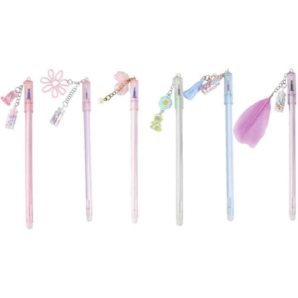 1PC Random Color Gel Pen Pendant Pen Cute Drifting Bottle Bear Pendant Gel Pen Stationery Sweet Lovely Erasable School Office Supplies(Bear Random)