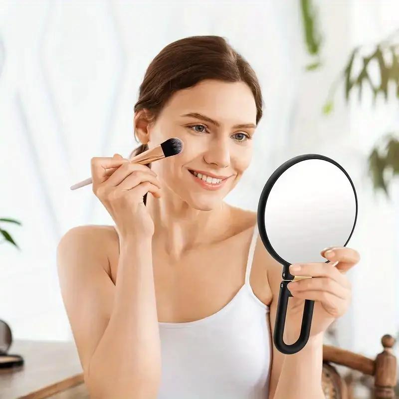 50x Magnifying Mirror with Dual-Sided 1X/50X Magnification - Portable Handheld Makeup Mirror with 360° Adjustable Handle, Foldab