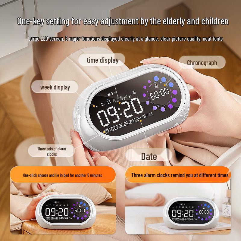 Smart Alarm Clock with Large Display, Visual Timer, Loud Volume, Long Battery Life, and Mini USB Connectivity.
