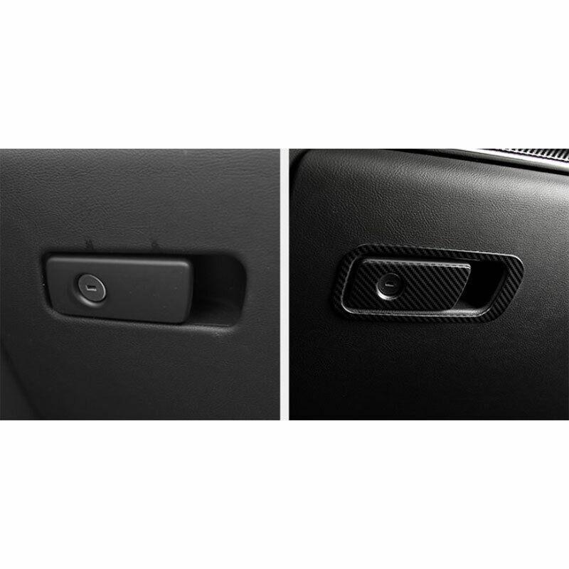 Co-Pilot Storage Box Handle Cover Trim Steel Carbon Fiber For Cadillac CT5 20-24