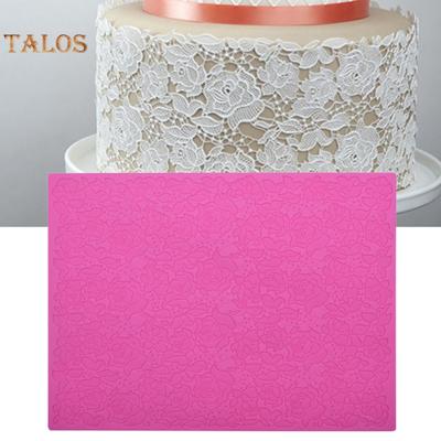 Stampo per dolci riutilizzabile, sicuro, pratico, per la casa, per dolci, fondente, rose, pizzo, tappetino per ristorante