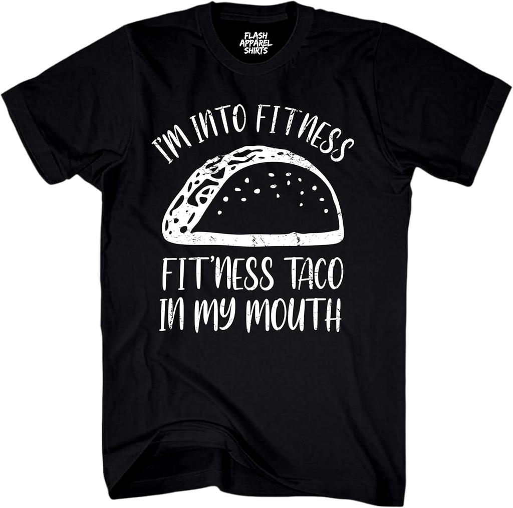 Funny Fitness Taco Mouth Graphic T-shirt
