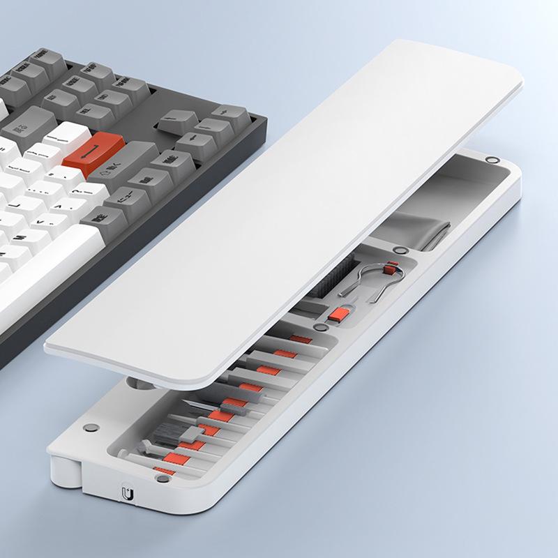 

QS22 Multifunctional Cleaning Brush & Leather Wrist Rest for Office Keyboards