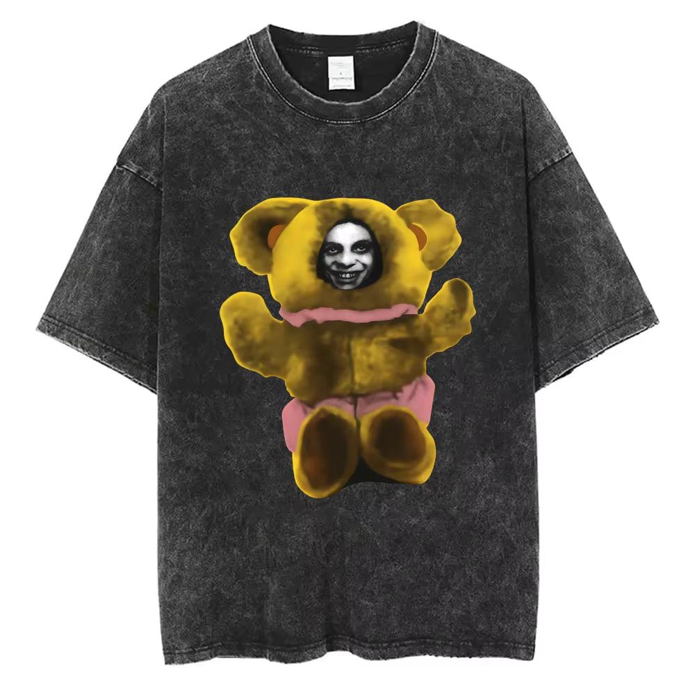 Aphex Twin Washed Vintage T Shirt Men Women Fashion Casual Oversized Short Sleeve T-shirt Male High Quality Cotton Tshirt