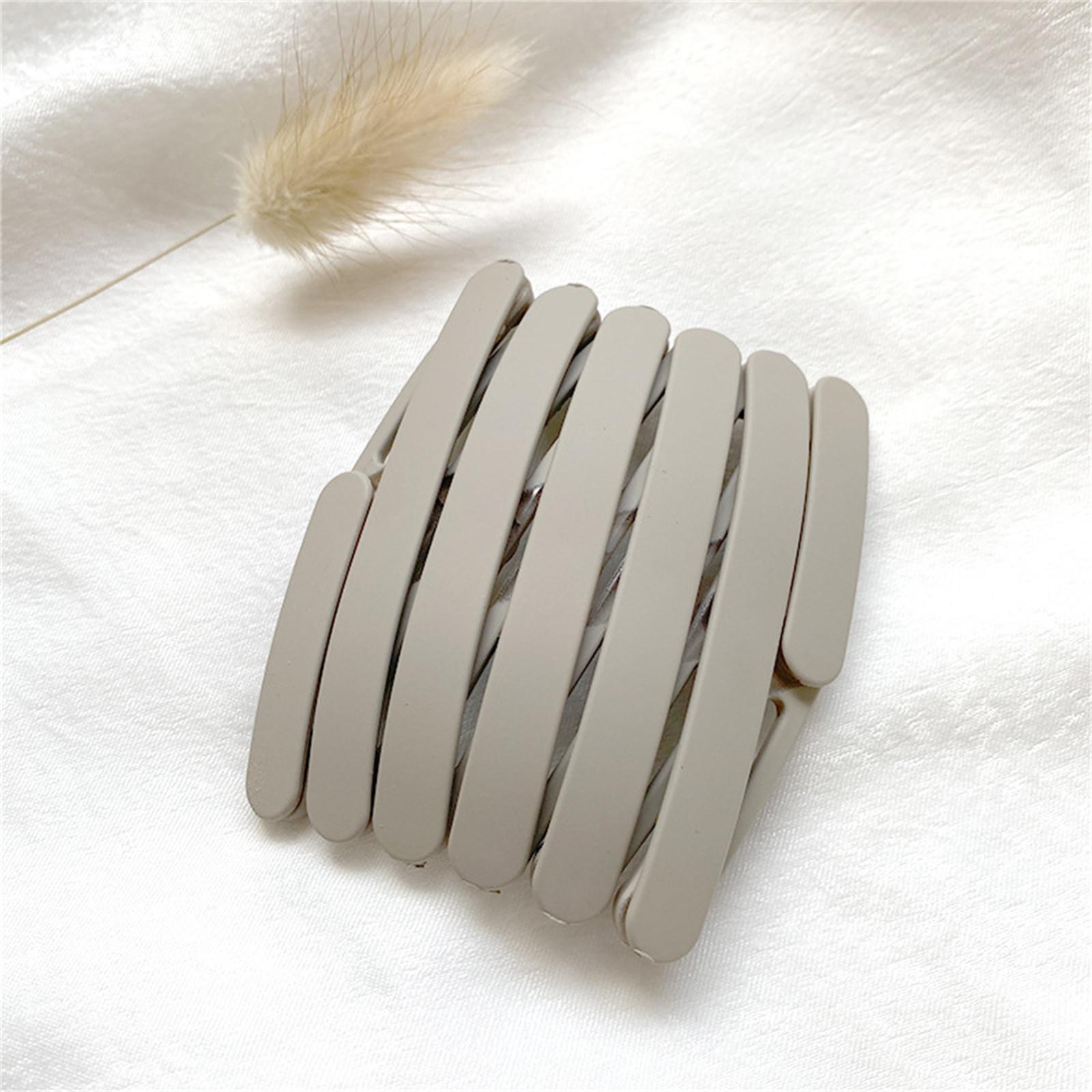 

Складные выдвижные повязки на голову, карманная повязка для волос, весенняя волнистая складная повязка на голову без скольжения, портативный регулируемый обруч для волос для женщин и девочек One Size серый