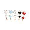 10Pcs/Bag Alloy Love Heart Small Key Lock Shape Charms Enamel Pendant For DIY Bracelet Necklace Jewelry Making Accessories