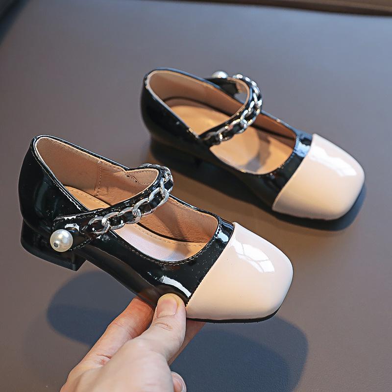 

Girls Leather Princess Shoes - Spring/Autumn 2025 Korean Style for Little Girls 38 (23.2cm) чёрный