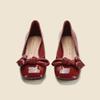 Fashion 2024women's Single Shoes with Heel New Fashion Solid Color PU Surface Flat Heel Women's Shoes Square Head with Heel Single Shoes