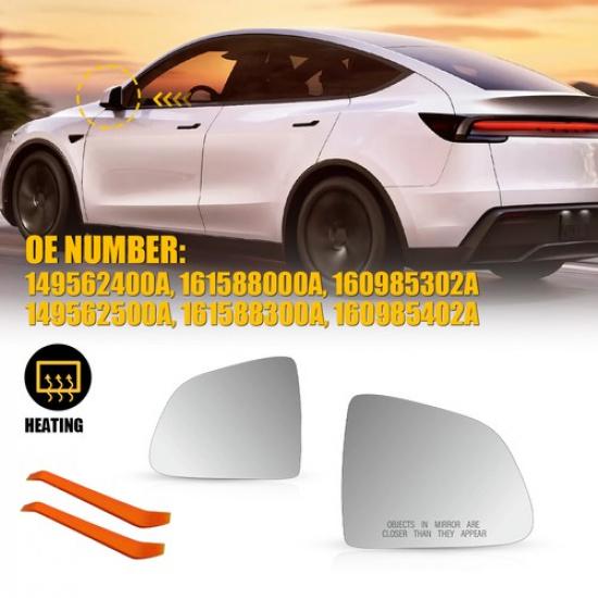 

Fit Tesla Model Y -2025 Left&Right Towing Mirror Power Glass Clear Heated 2x