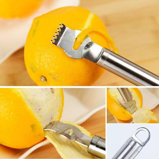Portable Kitchen Lemon Citrus Orange Zester Stainless Steel Fruit Peeling Tool