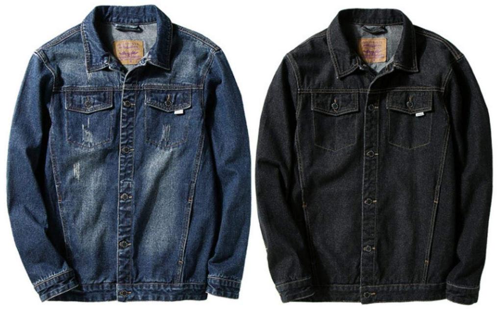 Steps Loose Fit Denim Oversized Casual Style for and RE62 Dark (Two Behind) Men's Jacket, Outerwear, Fall, Winter, Spring, (3XL, Blue)