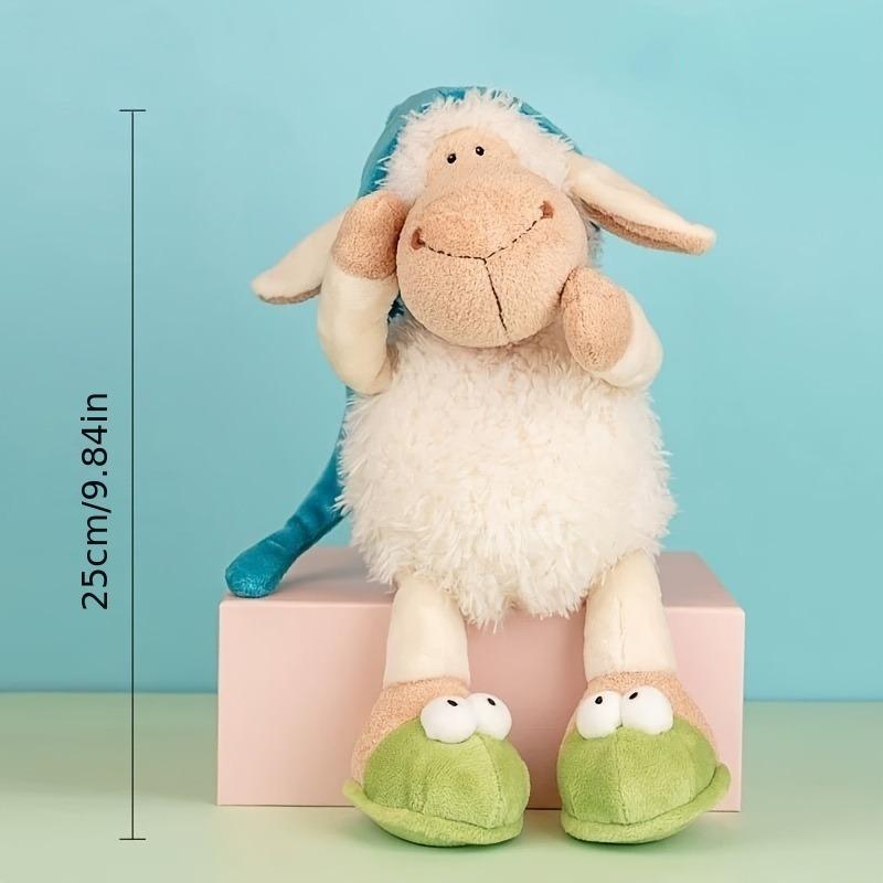 

Милая игрушка для собаки «Сонный ягненок» в ночном колпаке — мягкая тряпичная кукла диаметром 25 см для всех пород, идеальный подарок на день рождения The Sheep