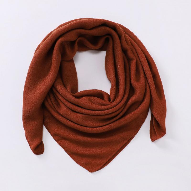 91cm solid color cotton-linen scarf headscarf, vintage square scarf, gauze scarf, shawl, breathable headscarf, women's wholesale