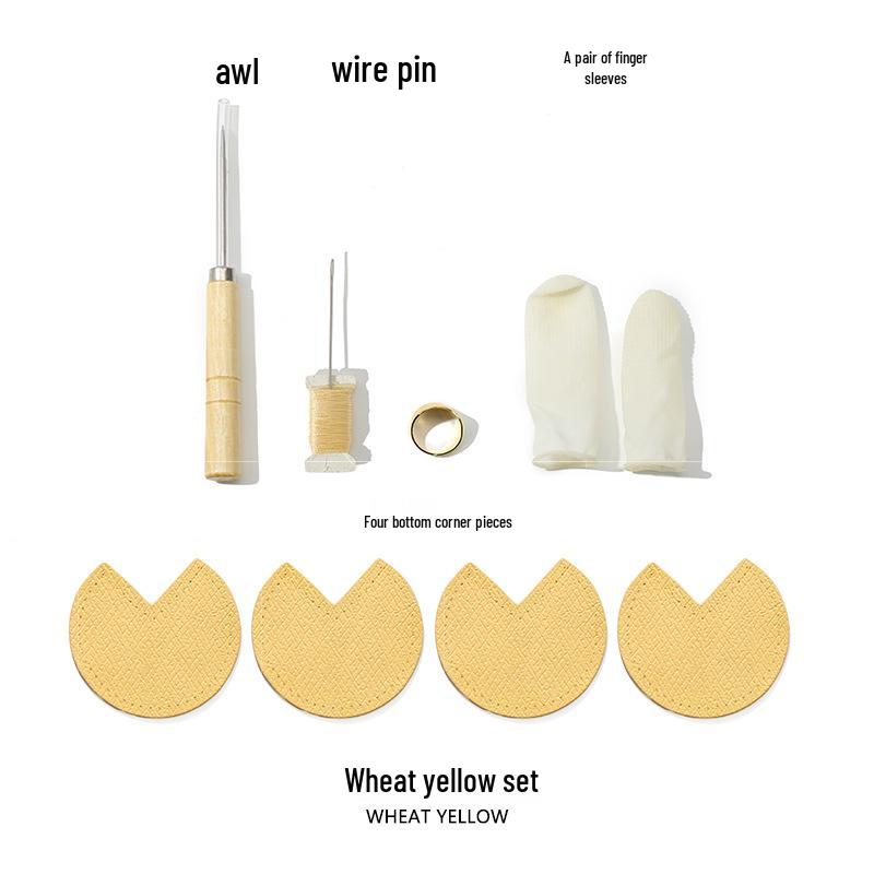 Longxiong Bag Repair: 7cm Leather Bag Bottom Corner Patch for DIY Accessories & Crochet Projects