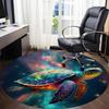 1PC Galactic Ocean Turtle Office Round Area Rug, Mat Suitable For Office, Under Office Chairs Bedroom Living Room Home Decor, Room Deco