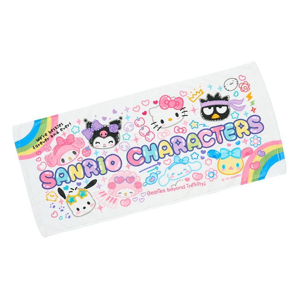 Sanrio Face Towel Academy Sparkling Sanrio Characters Cotton Tag with Name Space 125181 (#Sanrio Festival) 100%