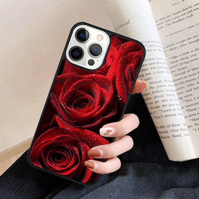 Elegant Vintage Floral Rose Phone Case Back Cover for iPhone 17 Air 16 15 14 13 11 12 Pro Max Plus Fundas Coque