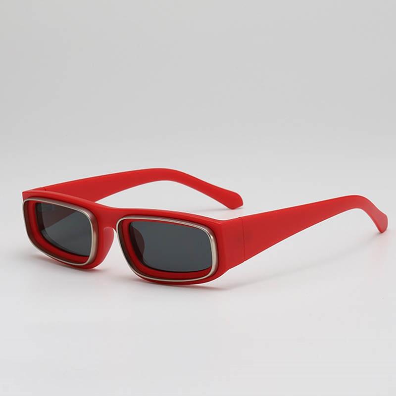 

Retro Metal Ring Rectangle Sunglasses Men Acetate Frame Fashion Punk Women Sun Glasses High Quality Outdoor Driving Travel UV400