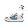 Coach C023 Sneaker Fabric Cow Split Leather Round Toe Lace-Up Low-Top Skate Shoes Women sneaker Gray Blue CAX35-XUK