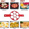 Silicone Fryer 7-Hole Baking Mold Food Grade Handle Frying Pancake Mold Home Cooking Kitchen Baking Accessories