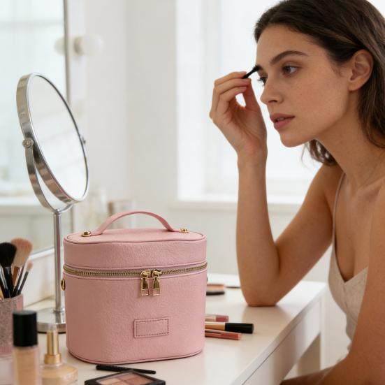 Travel Cosmetic Case Women Makeup Organizer with Removable Divider Waterproof Makeup Case Toiletry Bag for Vanity Vacation