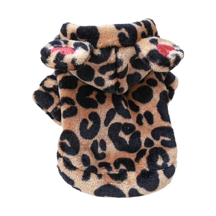 Dog Hoodies Dog Coat With Hood Pullover Dog Coat Leopard Dog Hoodie Dog Clothes L