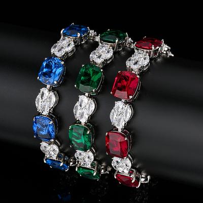 Gioielli Retro Simulazione Corindone Lusso Leggero Bracciale Completamente Pavimentato Bracciale Premium Pietra Eroina 10 * 12