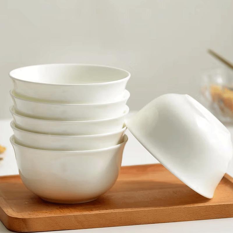 Lijia White Porcelain Rice/Noodle Bowls