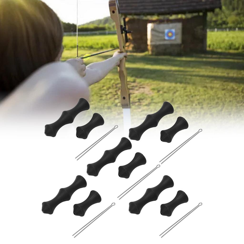 5 Sets Bowstring Tabs Guard Soft Silicone Archery Fingers Protector with Mounting Pin for Outdoor Shooting