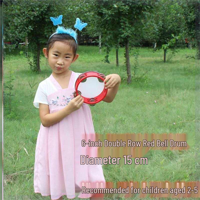 Little Guli Red Performance Tambourine for Drummers and Shaker Players - Available in Small and Large Sizes